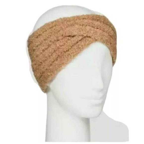 Cozy Knitted‎ Beige Headband Ear Warmer For Women Soft Chunky Twist Design - Picture 1 of 1